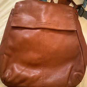 American signature leather backpack purse